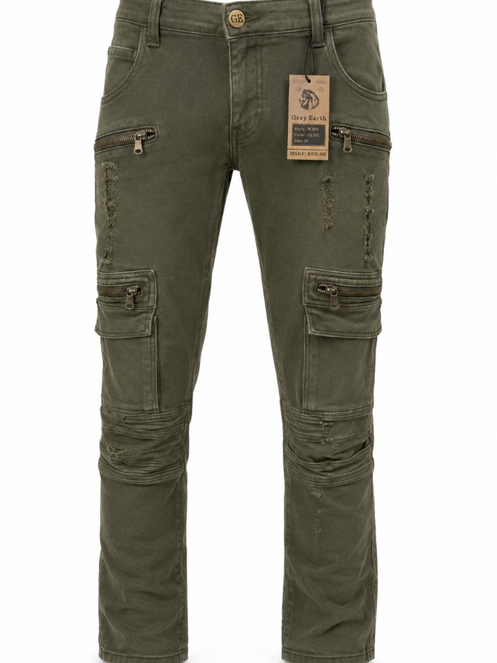 GRAY EARTH MEN'S JEANS ASST SIZES OLIVE BC046